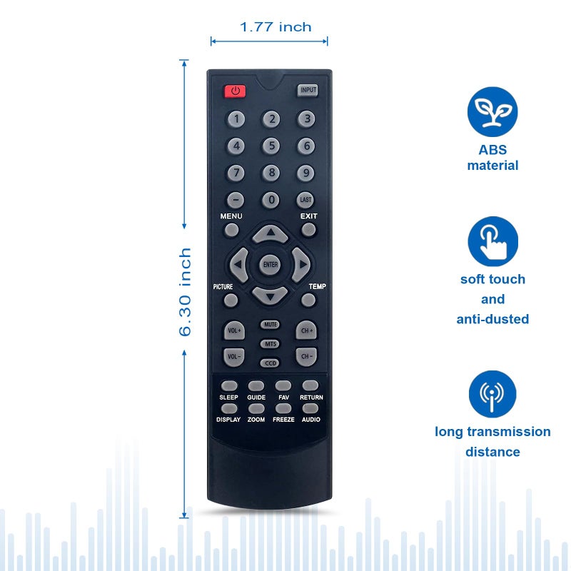 Beyution LD50RM Replacement Remote Control Fit for APEX LCD LED TV LE1912 LD2D8RM LE1912D LE2412 LE2412D LE3212D LE2312 LE2612D LE1910 LE241 RTLD50RM - Image 2